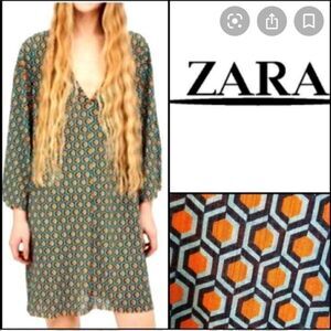 Zara Trafaluc Geometric Print‎ Dress/Swim Cover Up